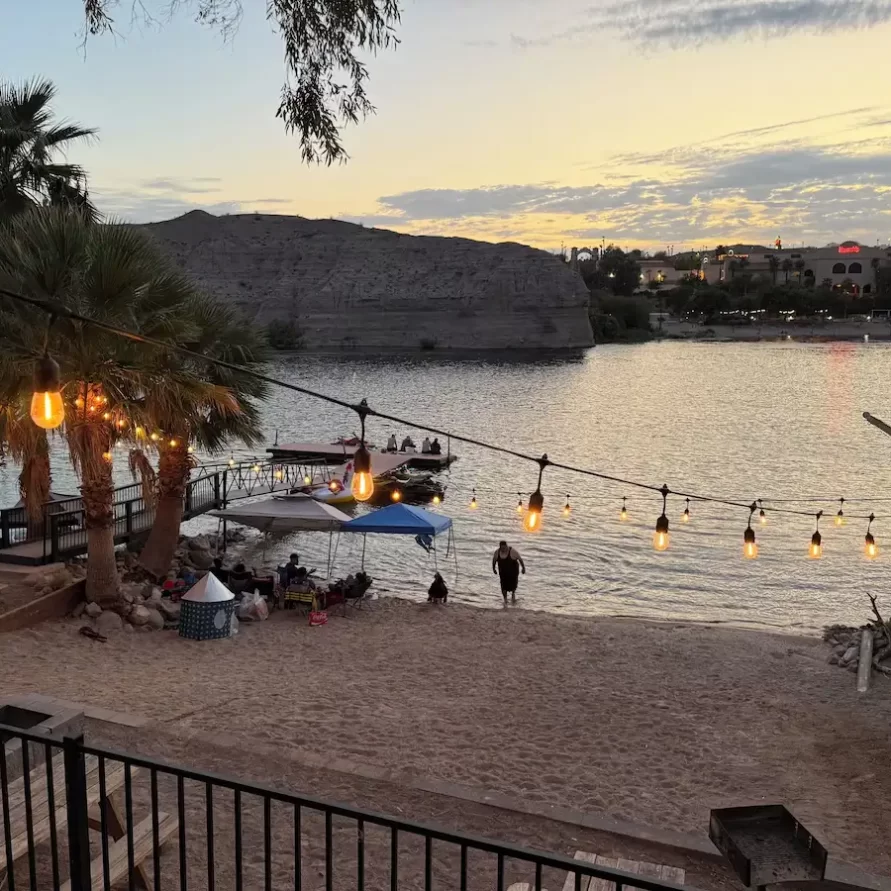 Outdoor seating area at The Haven River Lodge