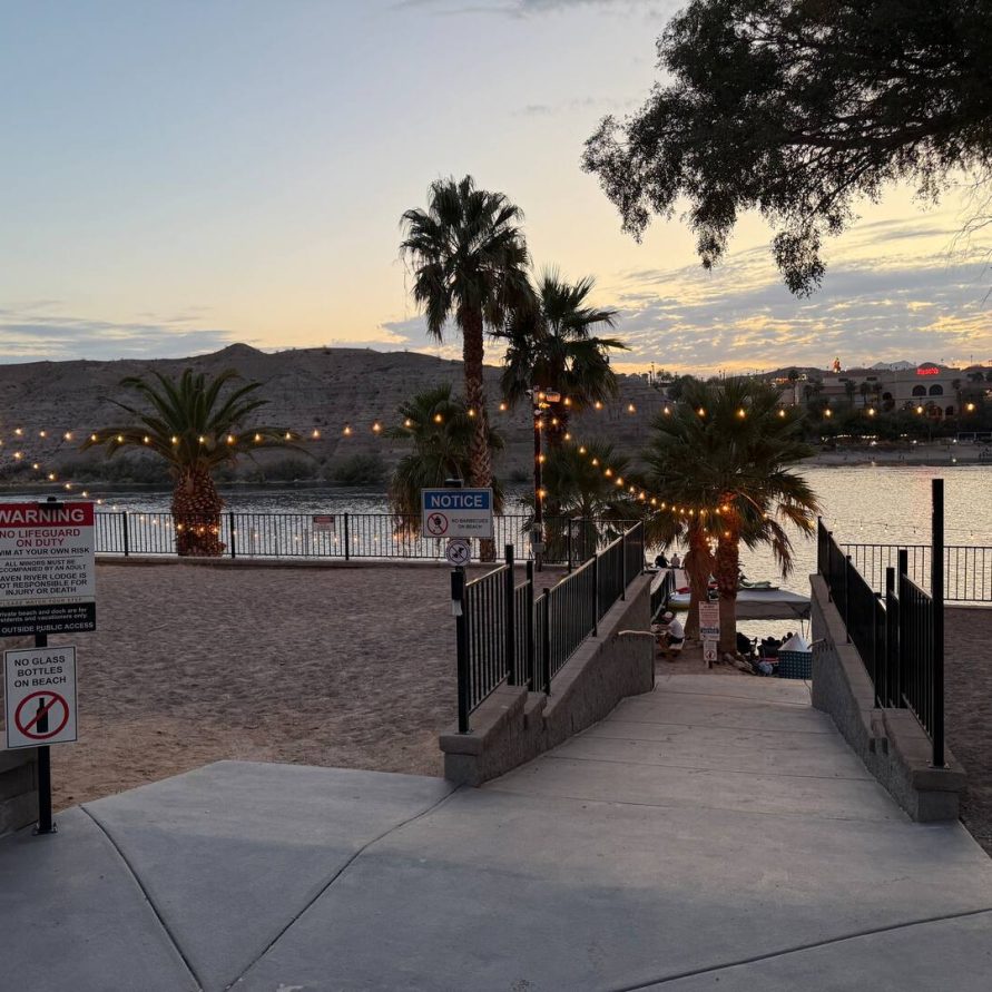 Sunset view over the Colorado River at The Haven River Lodge