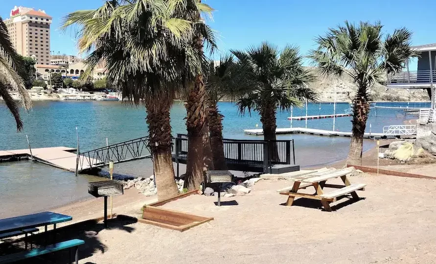 Outdoor seating area at The Haven River Lodge