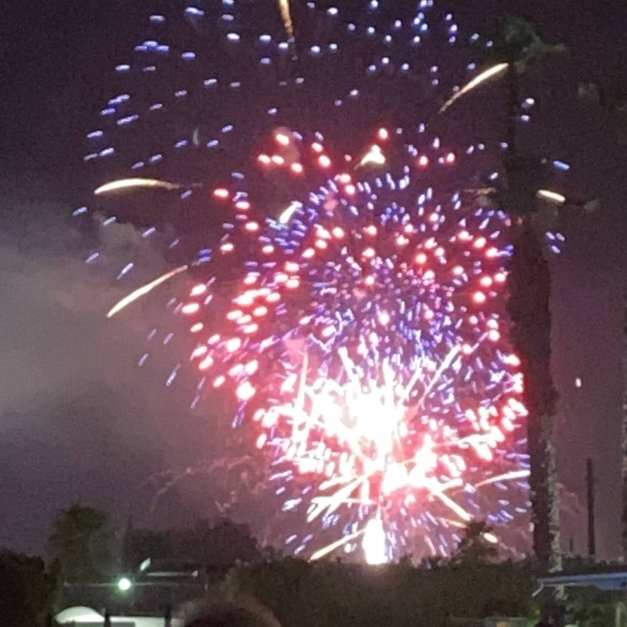 Fireworks display over the Colorado River near The Haven River Lodge