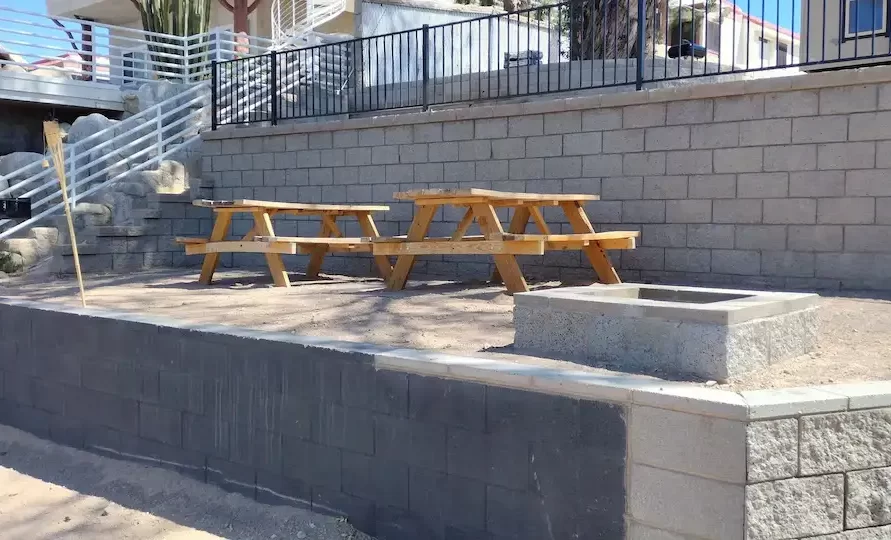 Outdoor seating area at The Haven River Lodge