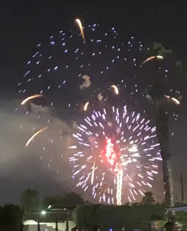 Fireworks display over the Colorado River near The Haven River Lodge