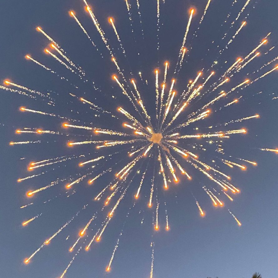 Fireworks display over the Colorado River near The Haven River Lodge