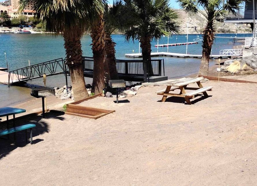 Outdoor seating area at The Haven River Lodge